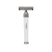 Mondial 'Premium' Safety Razor with Handle in White Resin & Chrome RA-100-BS