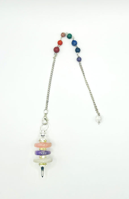 RAC Disc Pendulum (Rose Quartz, Amethyst, Clear Quartz)