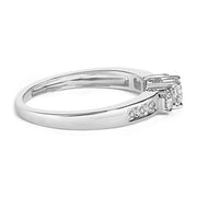 Bids.com 10K White Gold 1/2 Cttw Diamond Three Stone Ring Rings