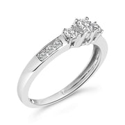 Bids.com 10K White Gold 1/2 Cttw Diamond Three Stone Ring Rings