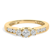 Bids.com 10K White Gold 1/2 Cttw Diamond Three Stone Ring Rings