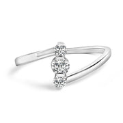 Bids.com 10K White Gold 1/4 Cttw Lab Grown Diamond Vertical Three Stone Ring Rings