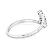 Bids.com 10K White Gold 1/4 Cttw Lab Grown Diamond Vertical Three Stone Ring Rings
