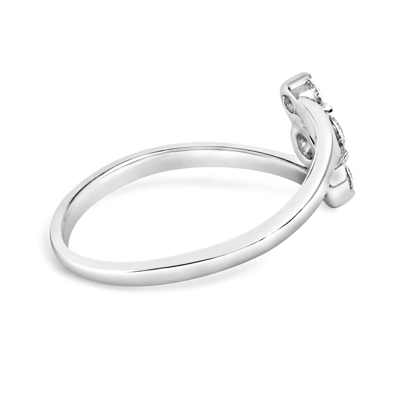 Bids.com 10K White Gold 1/4 Cttw Lab Grown Diamond Vertical Three Stone Ring Rings