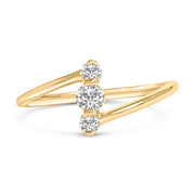 Bids.com 10K White Gold 1/4 Cttw Lab Grown Diamond Vertical Three Stone Ring Rings
