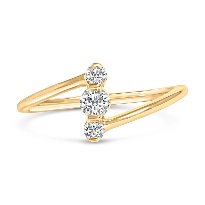 Bids.com 10K White Gold 1/4 Cttw Lab Grown Diamond Vertical Three Stone Ring Rings