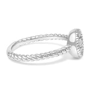 Bids.com Sterling Silver 1/4 Cttw Diamond Floral Round Braided Ring Rings