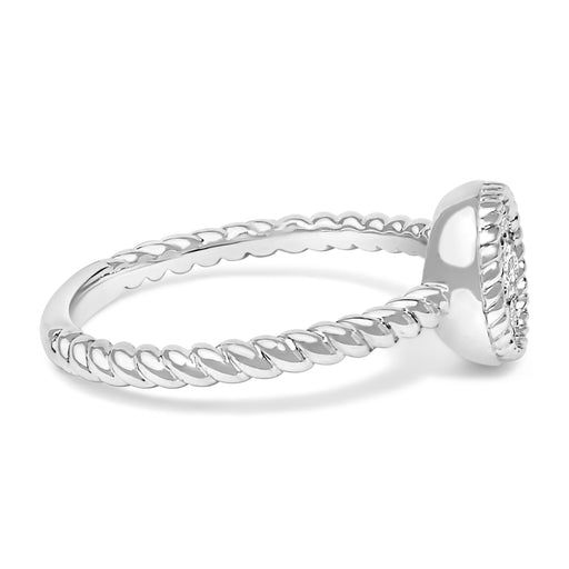 Bids.com Sterling Silver 1/4 Cttw Diamond Floral Round Braided Ring Rings