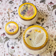 Rosy Rings Roman Lavender Large Pressed Floral Candle Pressed Floral Candles