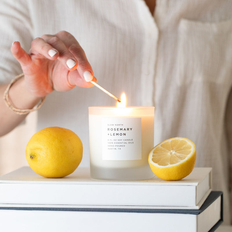 Slow North Rosemary + Lemon - Signature Candle Frosted Candles