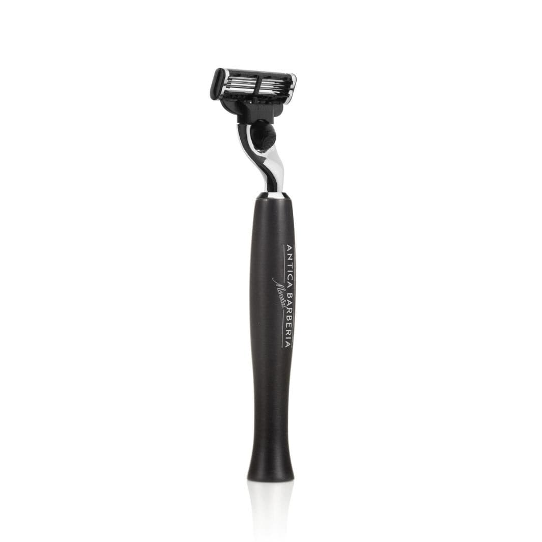 Panther Black Brushed Aluminum Razor Handle for Mach3 Cartridge ...