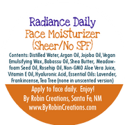 By Robin Creations New! Radiance Sheer (No SPF) Daily Anti-Aging Daily Facial Moisturizer Lotion & Moisturizer