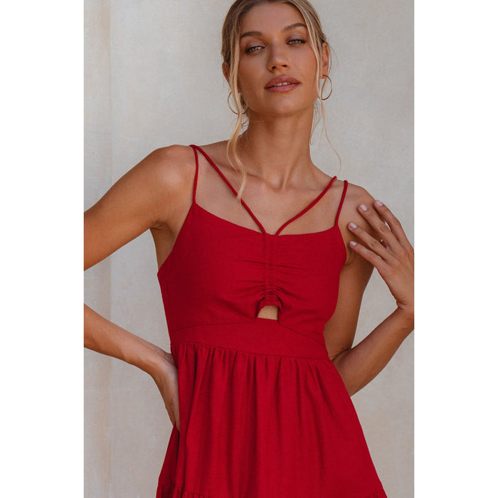 Rafaela Strappy Linen Midi Dress