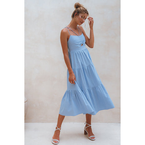 Rafaela Strappy Linen Midi Dress