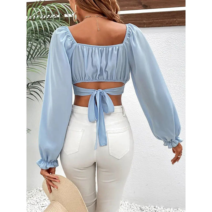 Raglan Sleeve Cropped Blouse