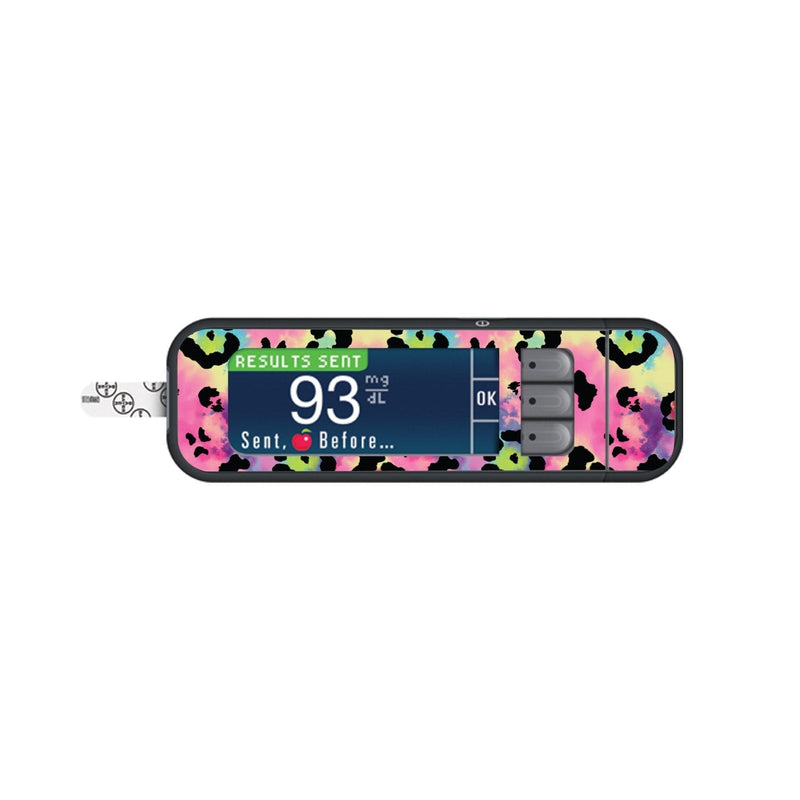 Peelz Rainbow Leopard Sticker for Bayer Contour Next Glucometer Peelz/Stickers