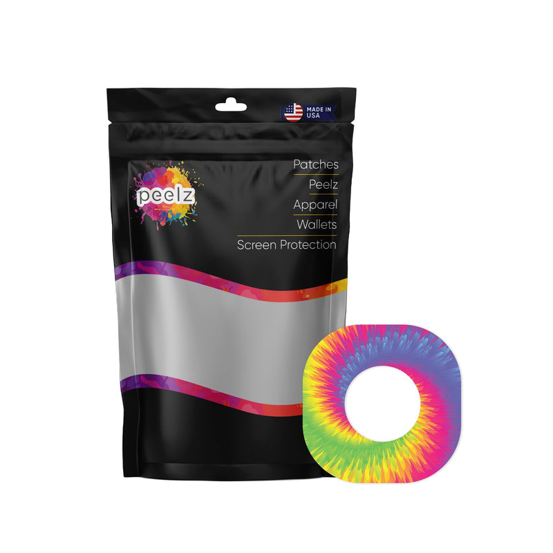 Peelz Rainbow Tie Dye Dexcom G7 and Stelo Patch Tape - Pump Peelz Patch Medical Tape