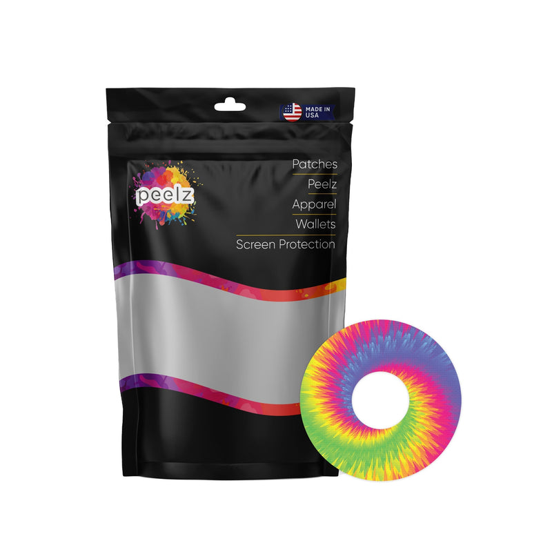 Peelz Rainbow Tie Dye Patch Tape Designed for the FreeStyle Libre 3 Plus & Lingo Patch Medical Tape