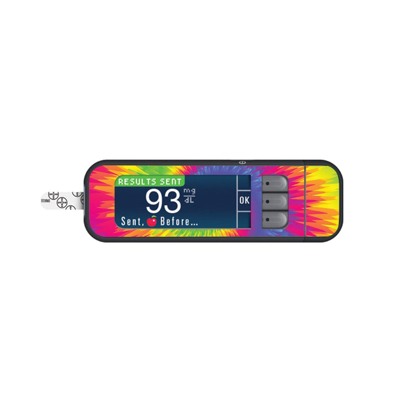 Peelz Rainbow Tie Dye for Bayer Contour Next Glucometer Peelz/Stickers