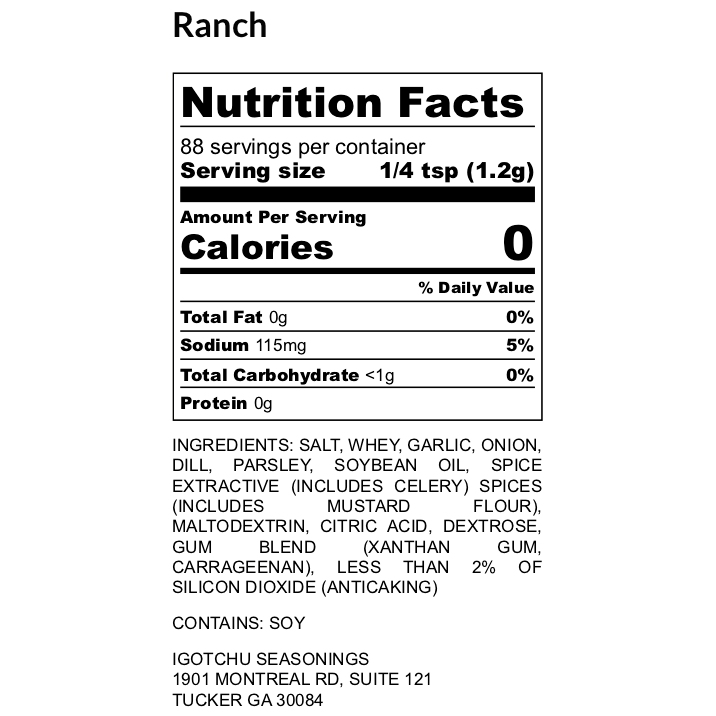 Igotchu Seasonings Igotchu Ranch seasoning Seasonings & Spices