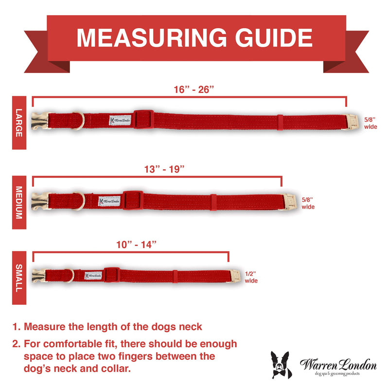 Warren London Fabric Dog Collar - Red Leashes, Collars & Accessories