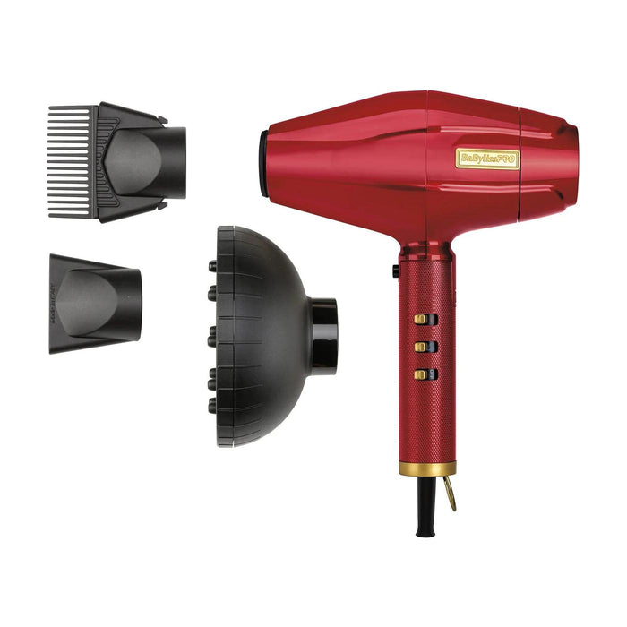 Professional Red & Gold Combo Set, Babylisspro Limitedfx Boost+ Clipper & Trimmer & Charging Base, Fxfs2G Foil Shaver, Hair Spray, Barber Mat, Hair Clipps, Styling Comb, Fade Brush, Finger Neck Duster, Air Brush System