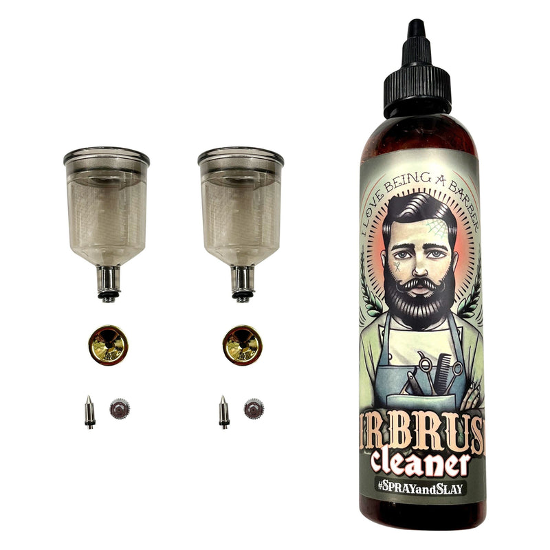 officialilovebeingabarber Cordless Airbrush Replacement Parts and Airbrush Cleaner Package Deal