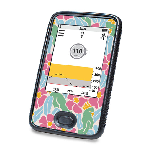Peelz Retro Parrots DEXCOM G6 Touchscreen Receiver Peelz/Stickers