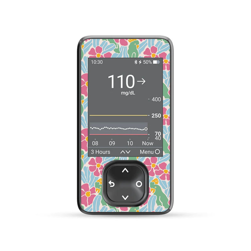 Peelz Retro Parrots DEXCOM G7 and Stelo Touchscreen Receiver Peelz/Stickers