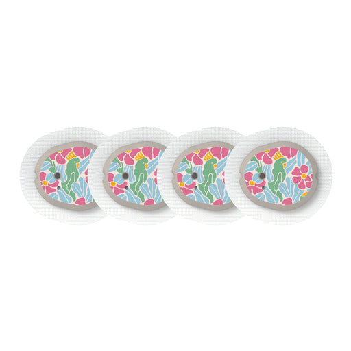 Peelz Retro Parrots Designed for the DEXCOM G7 and Stelo Transmitter Peelz/Stickers