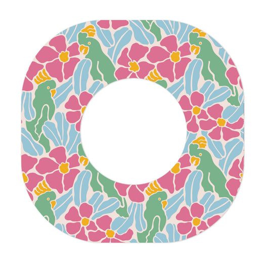 Peelz Retro Parrots Dexcom G7 and Stelo Patch Tape - Pump Peelz Patch Medical Tape