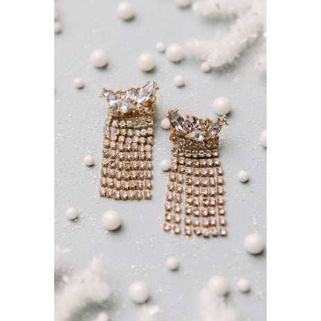 Rhinestone Fringe Earrings