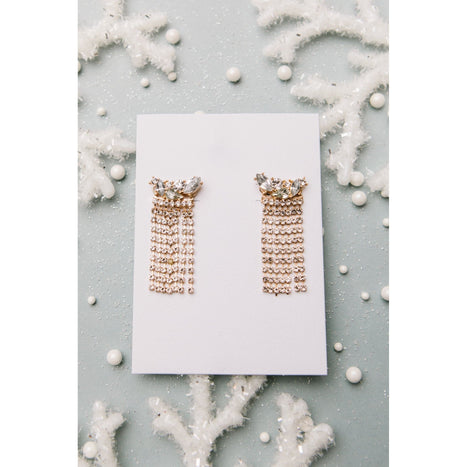 Rhinestone Fringe Earrings