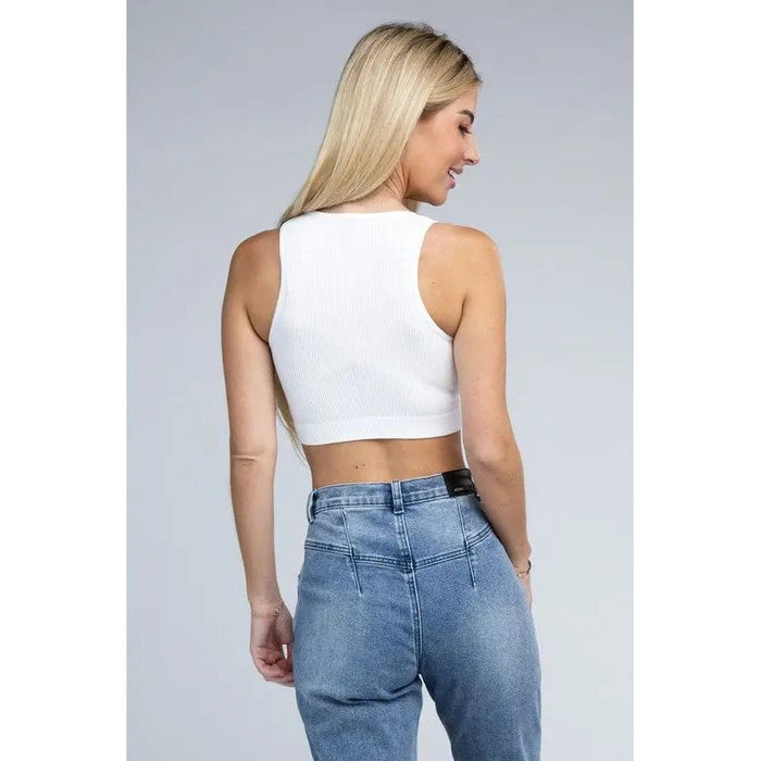 Ribbed Cropped Tank Top