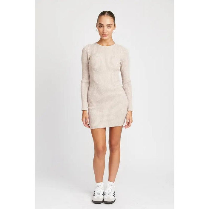 Ribbed Long Sleeve Mini Dress