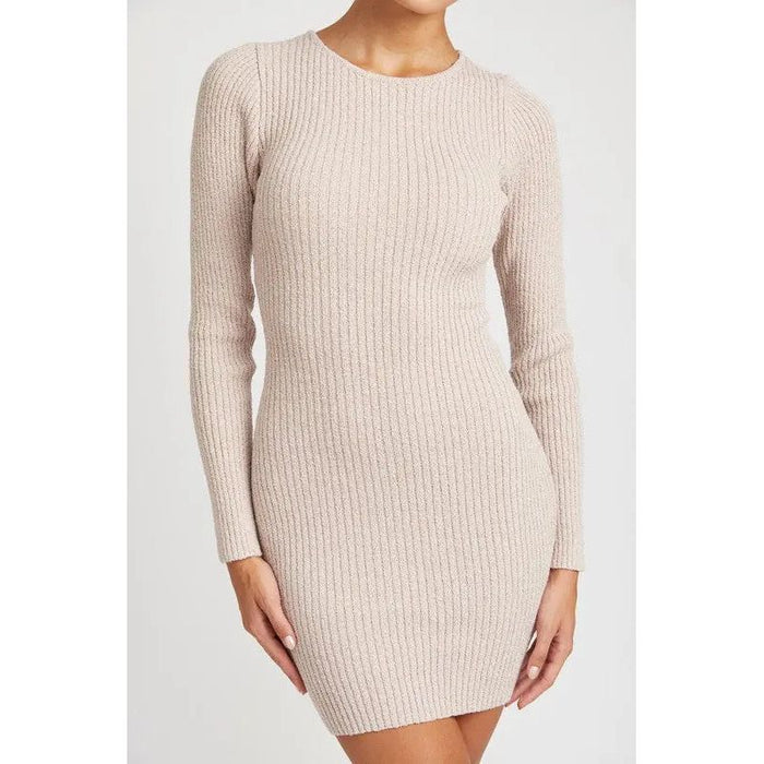 Ribbed Long Sleeve Mini Dress