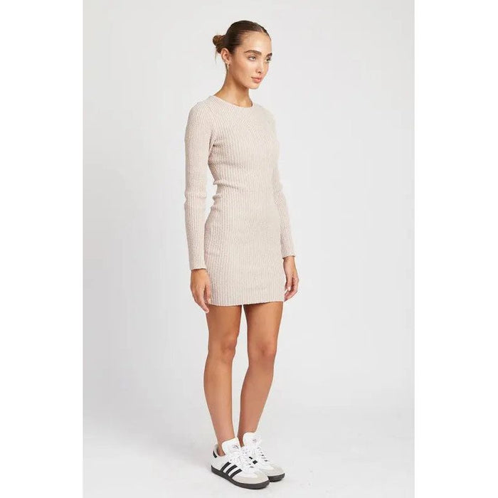 Ribbed Long Sleeve Mini Dress