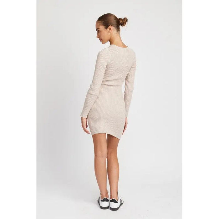 Ribbed Long Sleeve Mini Dress