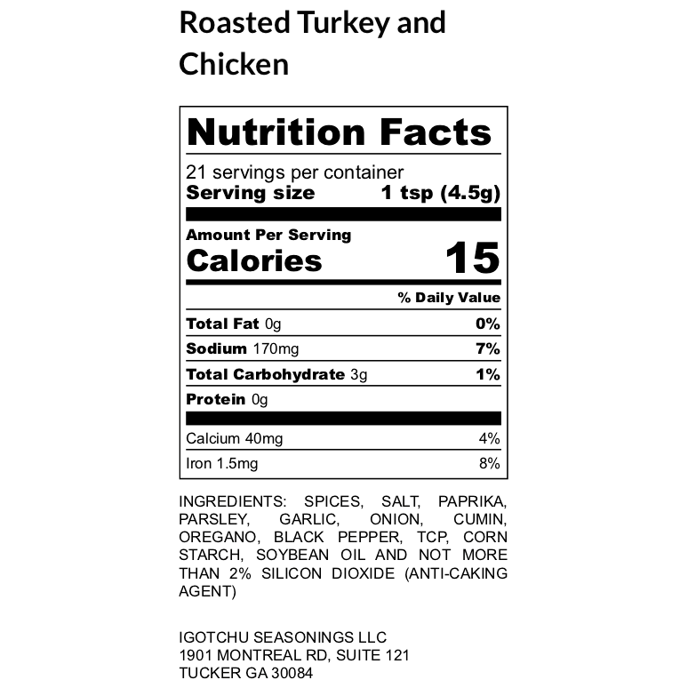 Igotchu Seasonings Igotchu Roasted Turkey & Chicken seasoning Seasonings & Spices