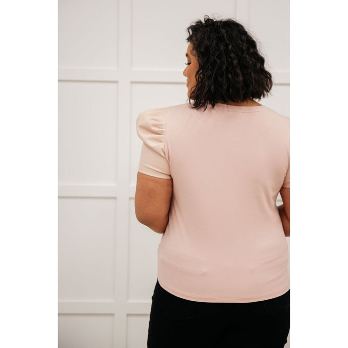 Rock On Puff Sleeve Top in Blush