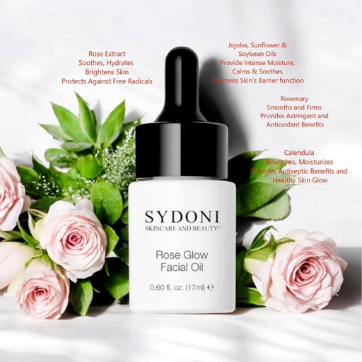 Sydoni Skincare and Beauty ROSE GLOW FACIAL OIL 0.60 FL.OZ with ROSE EXTRACT and CALENDULA