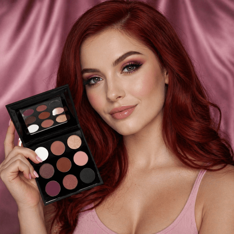 Sydoni Skincare and Beauty SYDONI ROSE' EYESHADOW PALETTE | Pink & Burgundy Matte Shades with Shimmer Highlights Eyeshadow Palette