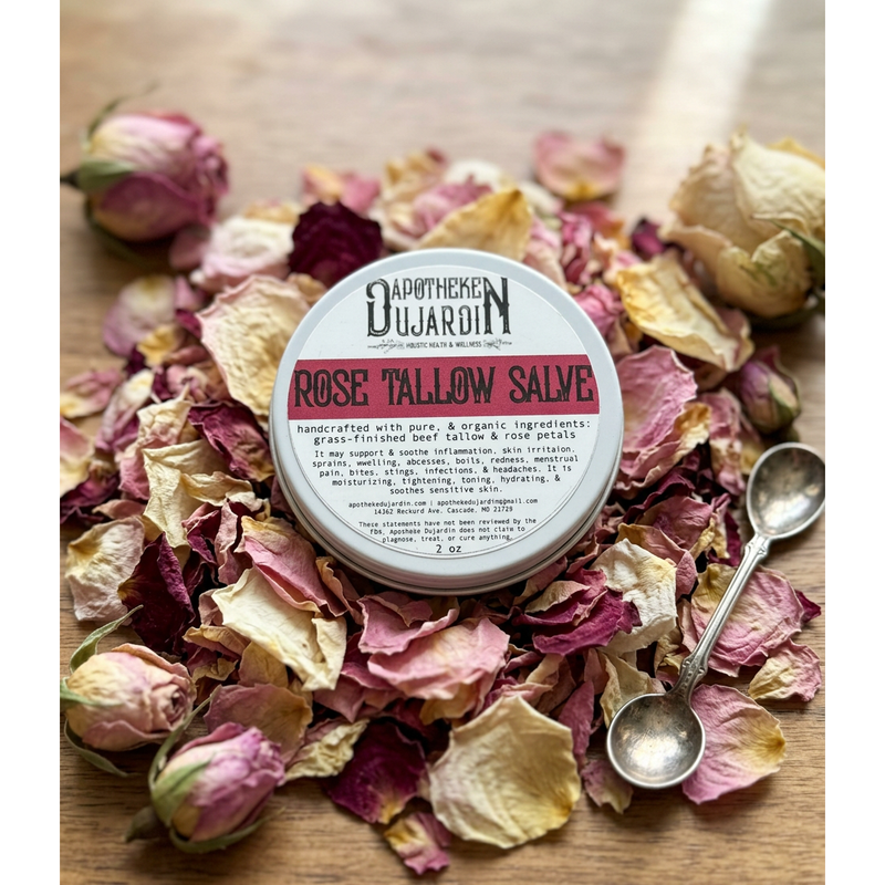Apotheke DuJardin Rose Tallow Salve | SKIN SOFTENING | ANTI AGING salve Gray