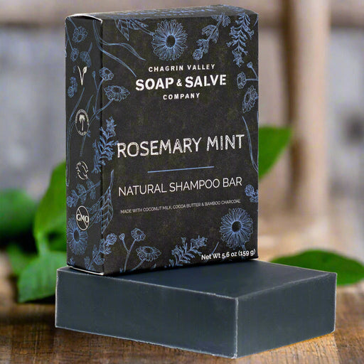 Chagrin Valley Soap & Salve Shampoo Bar: Rosemary Mint Charcoal Shampoo Bar