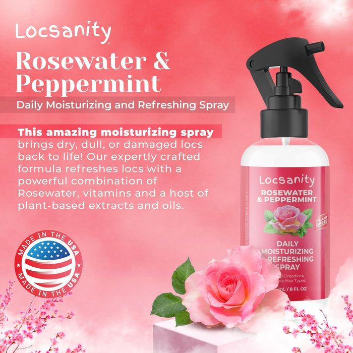 Locsanity Rosewater And Peppermint Daily Moisturizing/Refreshing Spray