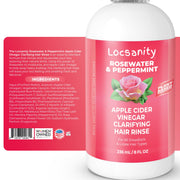 Locsanity Locsanity Rosewater Peppermint Apple Cider Vinegar Clarifying Hair Rinse Detox 8oz Treatments