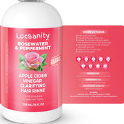 Locsanity Locsanity Rosewater Peppermint Apple Cider Vinegar Clarifying Hair Rinse Detox 8oz Treatments
