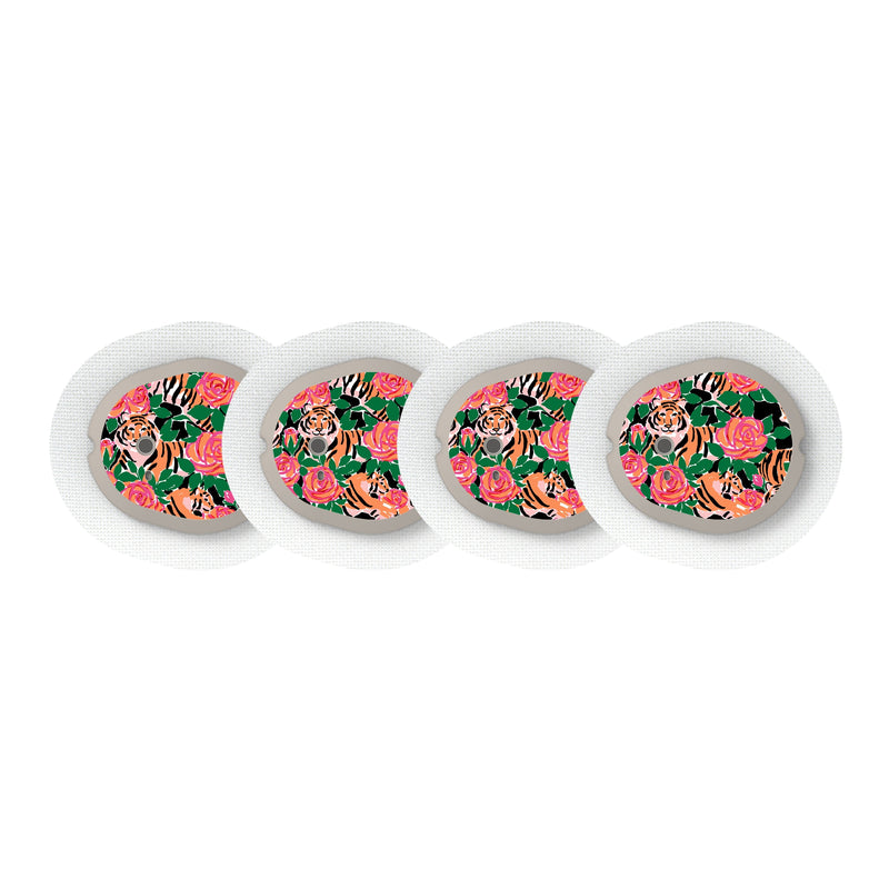 Peelz Rosey Tigers Designed for the DEXCOM G7 and Stelo Transmitter Peelz/Stickers