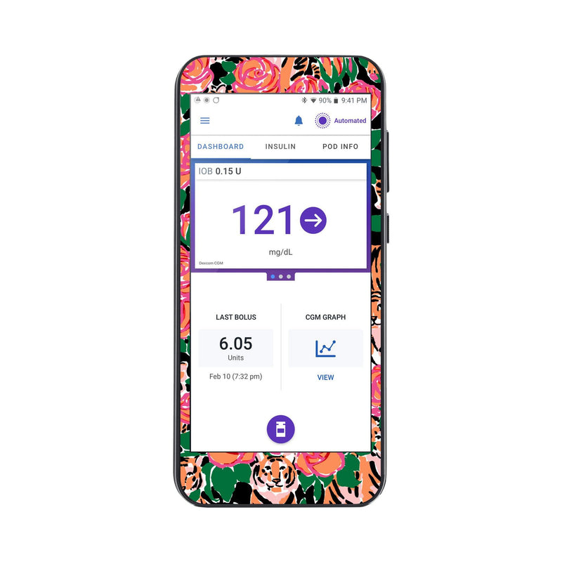 Peelz Rosey Tigers Sticker for Omnipod® 5 Controller – Pump Peelz Peelz/Stickers