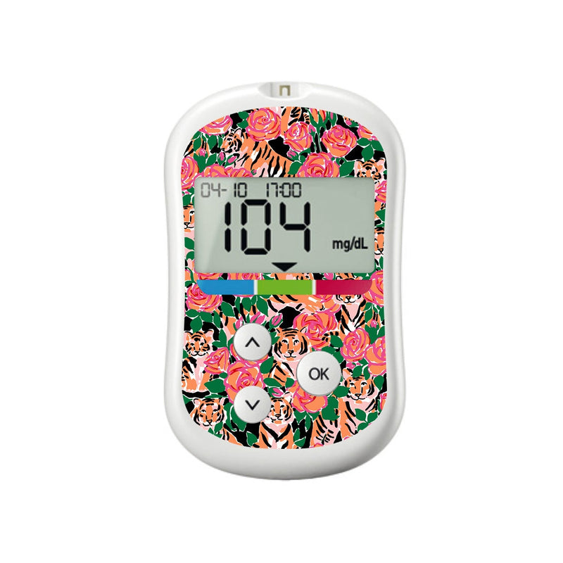 Peelz Rosey Tigers for OneTouch Verio Flex Glucometer Peelz/Stickers